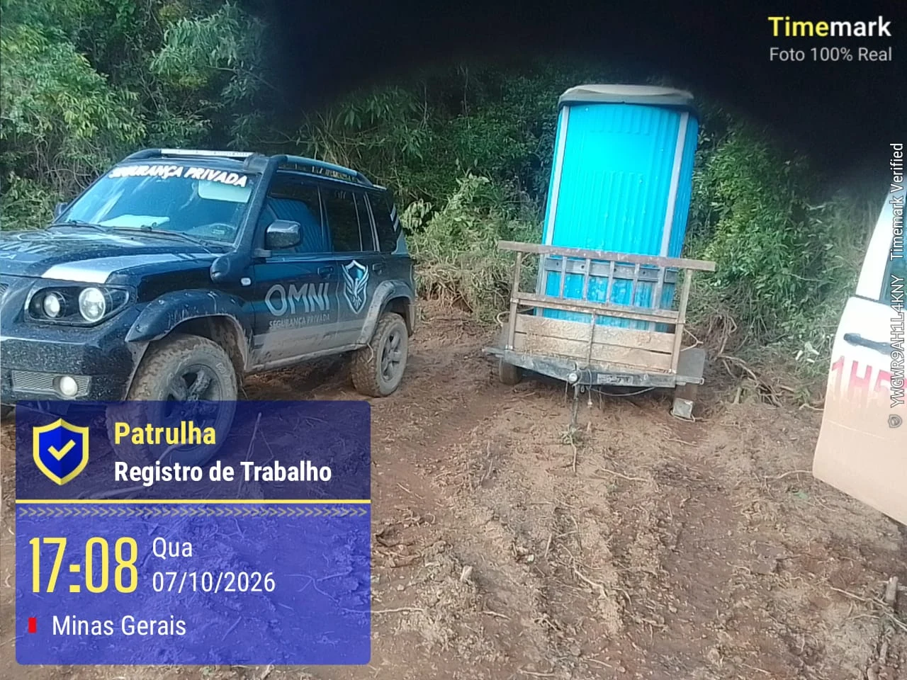 Registro real de apoio operacional em propriedade rural