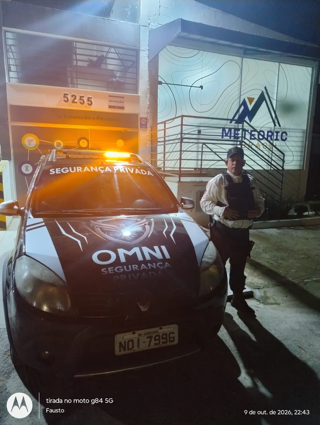 Registro real de viatura Omni em atendimento noturno